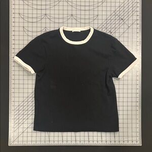Navy ringer t shirt - contrast collar t-shirt